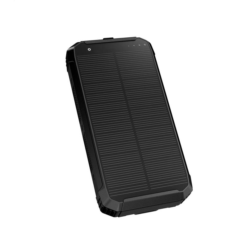 Platinet Powerbank Camping 10000MAH Charger Solar Wireless 15W Linterna 2x USB-A 1x USB-C