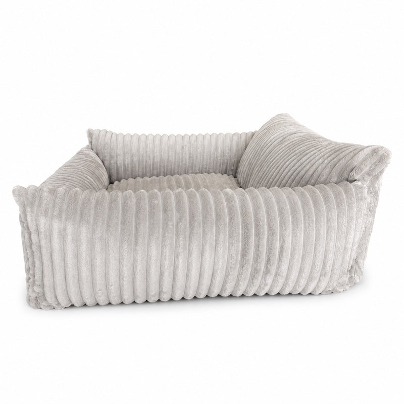 Lodie Corduroy Memory Foam Dog Sofa – Grey, S