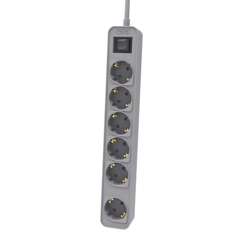 Philips Power Strip With Switch CHP2164G 10 6 Sockets Power Cable 1.5M Grey — image 1