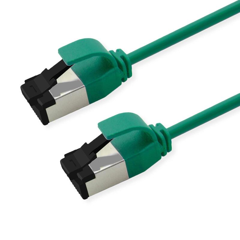 Roline S FTP Network Cable KAT.8.1, Slim, PoE, Gruen, 3M
