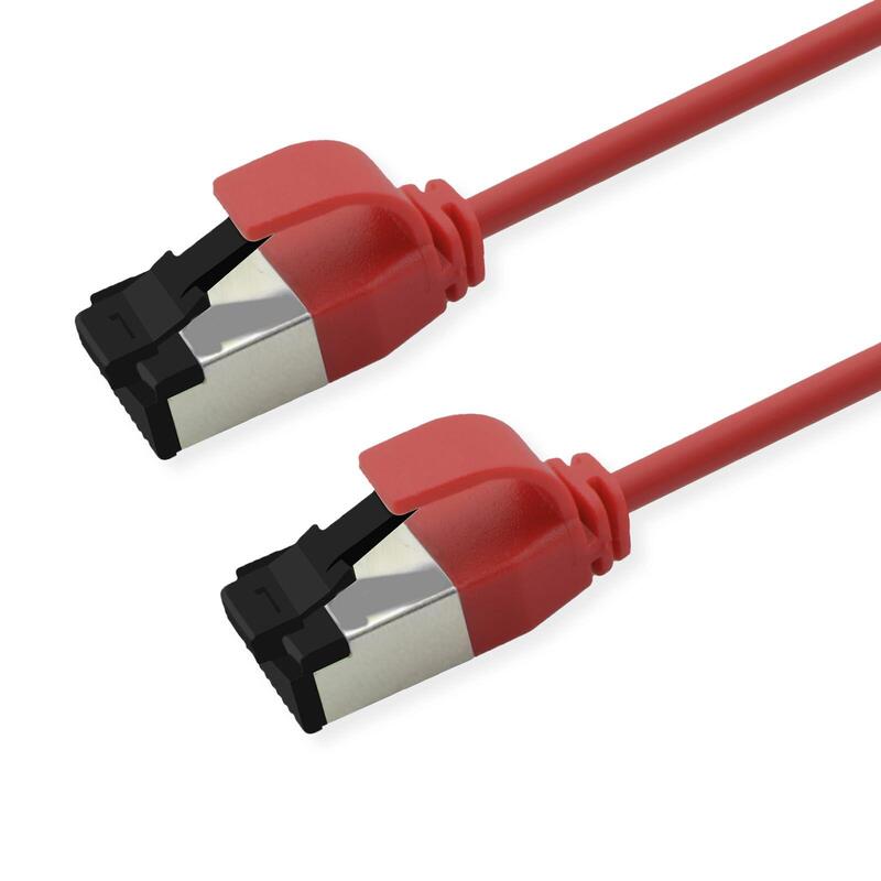 Roline S FTP Network Cable KAT.8.1, Slim, PoE, Red 0,3M