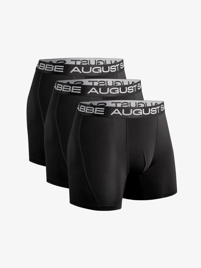 Men’s Sport Performance Boxer Briefs Black – 6-Pack