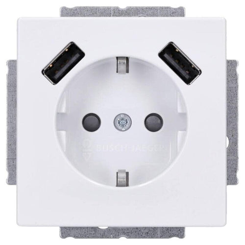 Schuko USB Socket Power 20 EUCB2USB-84 Body Only Busch-usb Estación Charging Studiowei — image 1