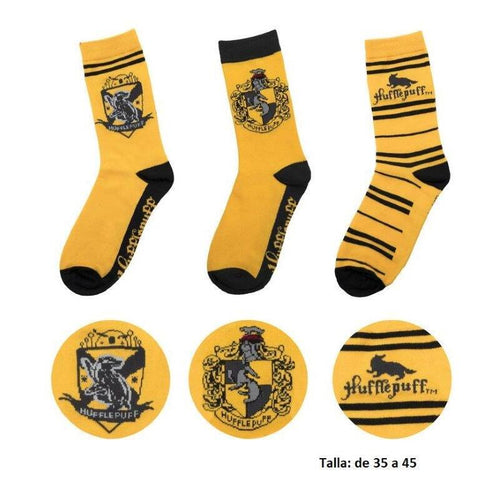 Set 3 Socks Hufflepuff Harry Potter — image 1