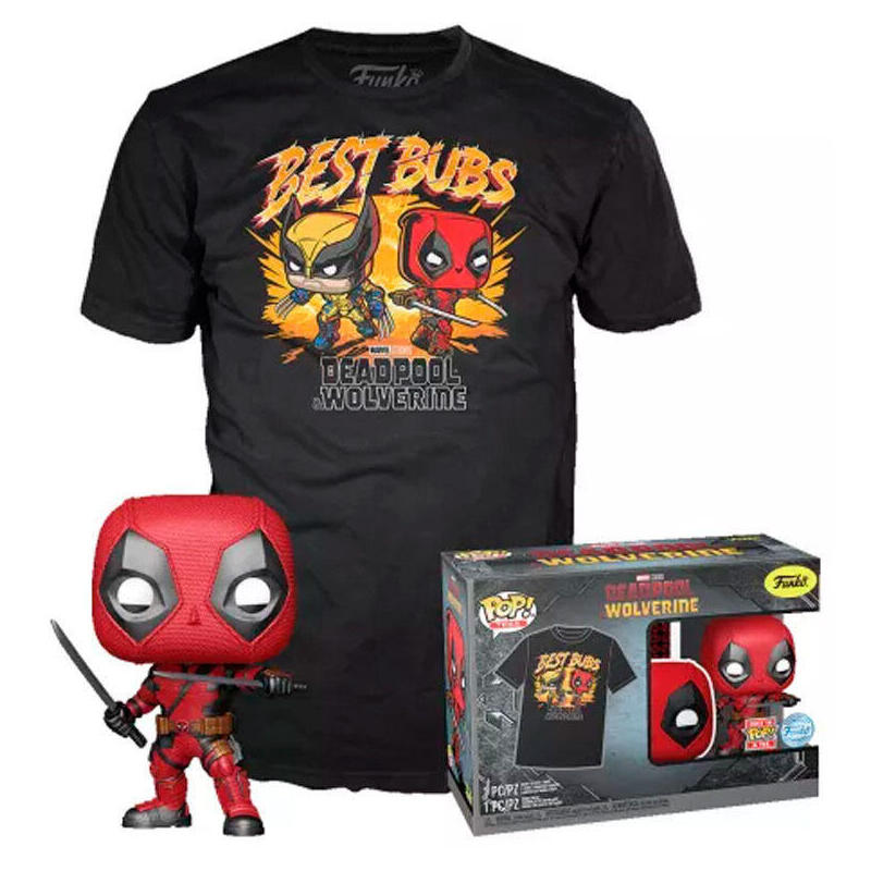 Set Figura Pop & Tee Marvel Deadpool & Wolverine Tamaño M