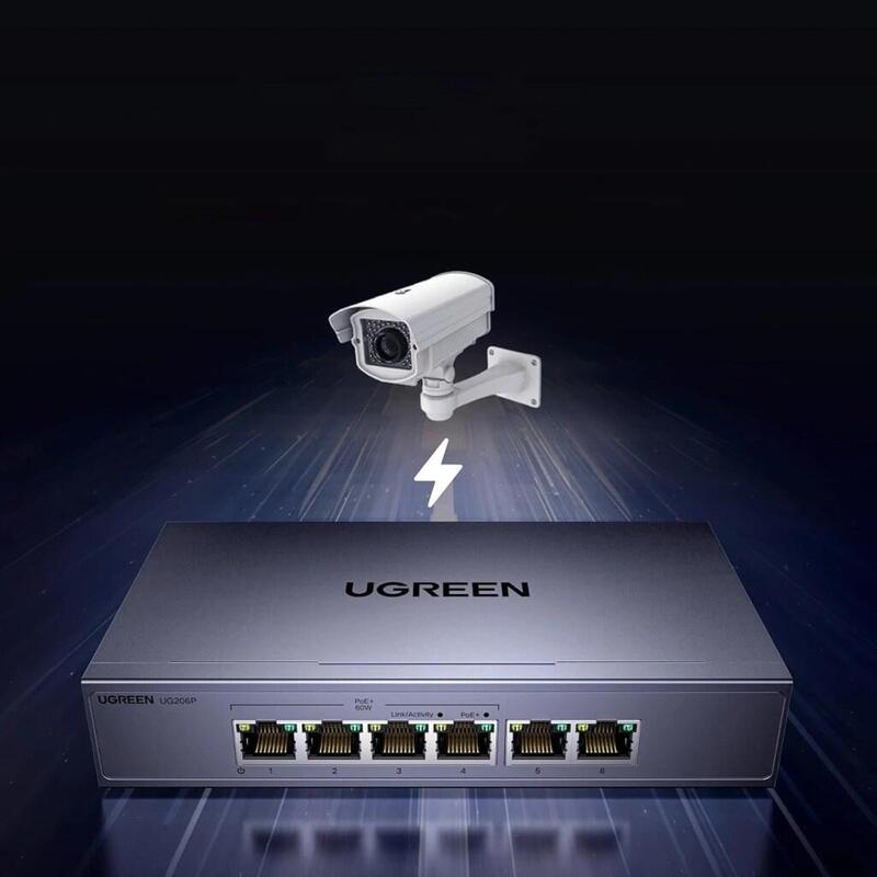 UGREEN Switch Ethernet 6 Ports 1GB/S With PoE - Grey