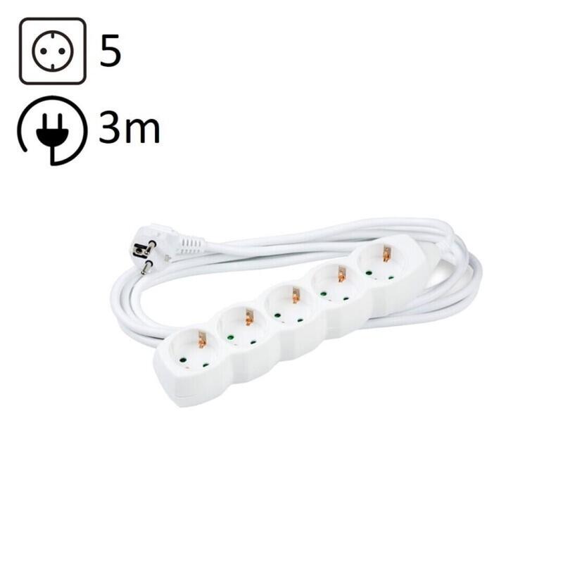 Technik Power Strip Power 5 Plugs 3,0M 16A White
