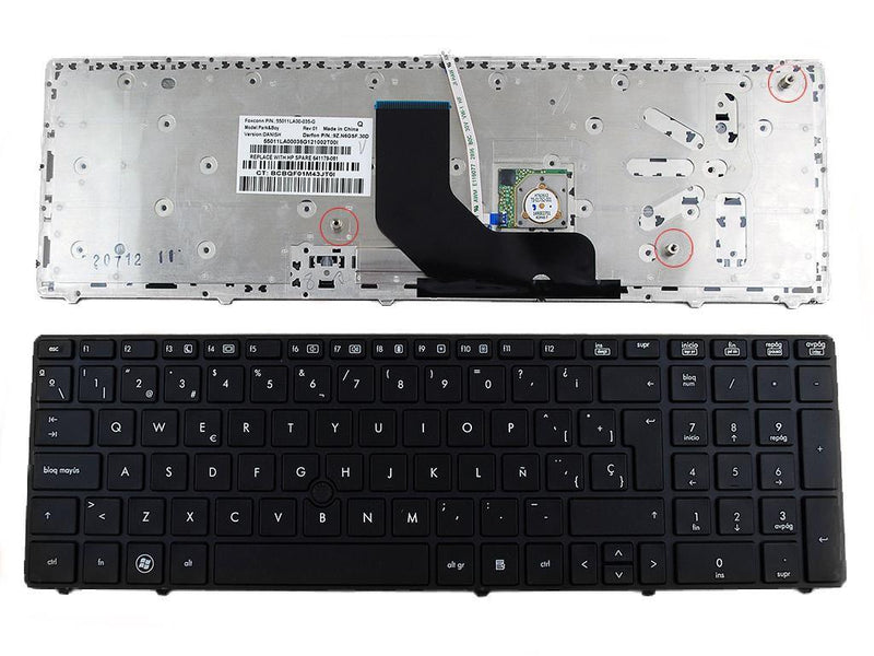 Keyboard Laptop HP Elitebook 8570P Black With Pointstick
